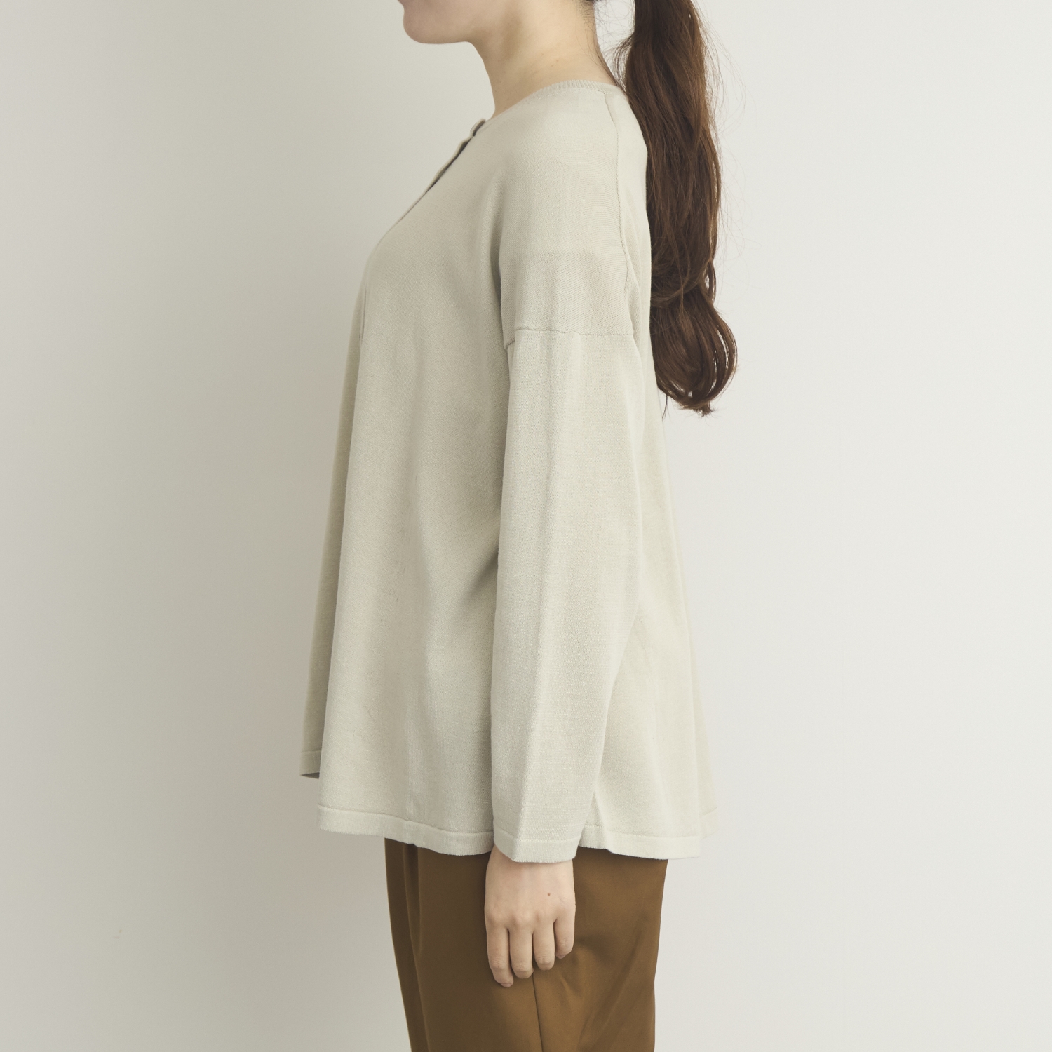 TUTIE./強撚コットンニットロングスリーブカーディガン